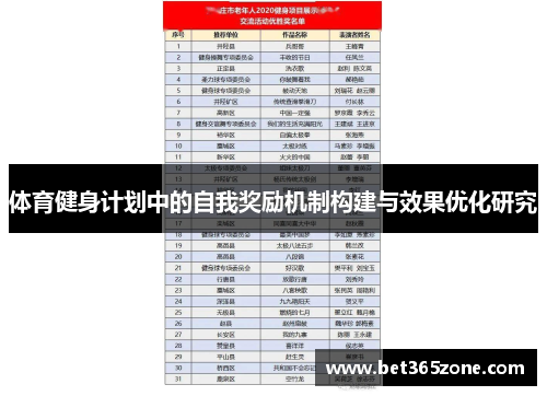 体育健身计划中的自我奖励机制构建与效果优化研究