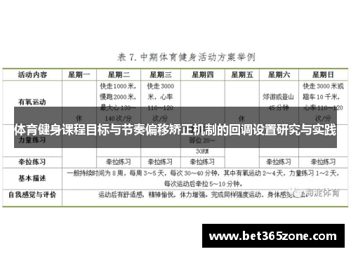 体育健身课程目标与节奏偏移矫正机制的回调设置研究与实践